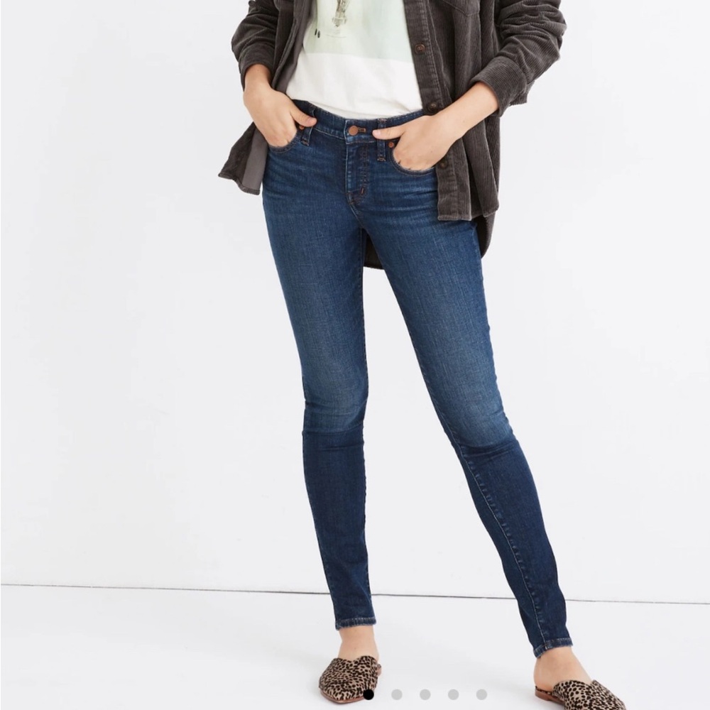MADEWELL Women’s 8” SKINNY Jeans Size 30 Dark Wash Stretch Flattering